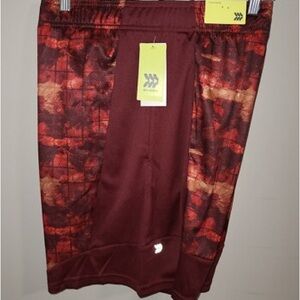 Youth Men's Athletic Shorts in Red and Black